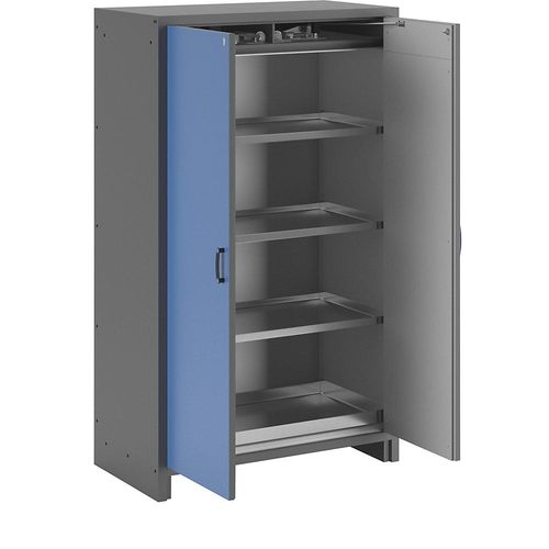 4061753001245 - eurokraft pro Feuerbeständiger Gefahrstoffschrank Typ 30 2-türig 3 Fachböden Türen lichtblau