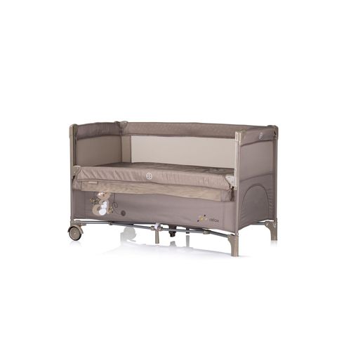 3800931064198 - Reisebett Relax 2 Ebenen Vorderseite absenkbar Seiteneingang Tasche beige braun