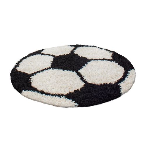 4053659000002 - Wunderschöne Kinderteppich rund  Höhe 30 mm Fußball Motiv
