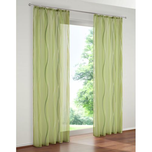 6944185403697 - Gardine MY HOME Dimona Gardinen Gr 145 cm Kräuselband 140 cm grün Kräuselband Gardine 2er-Set transparent Voile Polyester
