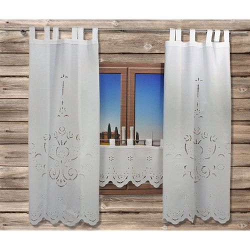 4056837018530 - Vorhang HOSSNER - ART OF HOME DECO Ortler Gr 1 weiß Gardinen 150cm Schlaufen 90cm Baumwolle B90cm H150cm