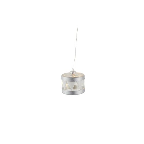 5707310564257 - Weihnachtsbaumkugel »LED Weihnachtskugel Trommel Silberfarben«