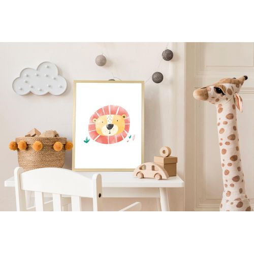4067437120417 - Bild mit Rahmen QUEENCE Löwengesicht rot (farbe rahmen natur braun beige farbe bild(er) rot) B50cm H70cm T15cm Plexiglas Holz Bilder HD Premium Posterdruck mit Echtholzrahmen 4067437120417 - Bild mit Rahmen QUEENCE Löwengesicht rot (farbe rahmen natur braun beige farbe bild(er) rot) B50cm H70cm T15cm Plexiglas Holz Bilder HD Premium Posterdruck mit Echtholzrahmen