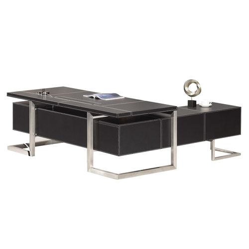 4260180278484 - Jet-line - Chef Schreibtisch Venedig links schwarz Büromöbel Winkelschreibtisch Edelstahl Hochwertig 4260180278484 - Jet-line - Chef Schreibtisch Venedig links schwarz Büromöbel Winkelschreibtisch Edelstahl Hochwertig