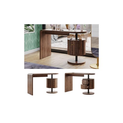 4066731451173 - Schminktisch Lara Eiche rustikal 120 x 50 cm mit 2 Schubladen