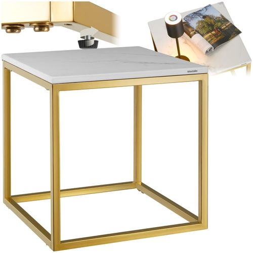 4061173273352 - tectake® Marmor-Beistelltisch quadratisch solides Stahlgestell mit höhenverstellbaren Kunststofffüßen 4061173273352 - tectake® Marmor-Beistelltisch quadratisch solides Stahlgestell mit höhenverstellbaren Kunststofffüßen