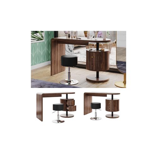4066731451180 - Schminktisch Lara Eiche rustikal 120 cm mit Hocker