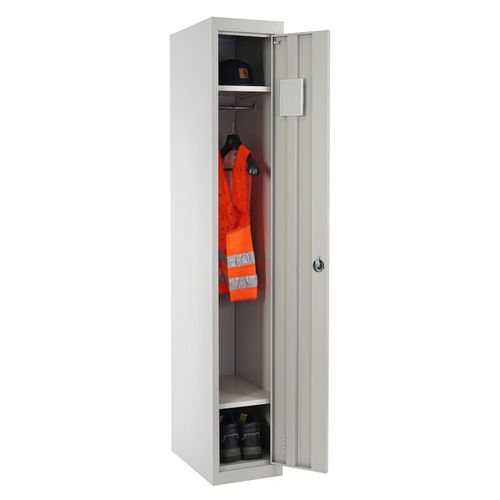 4052826053643 - Spind Preston T163 Garderobenschrank Kleiderspind Umkleideschrank Metall 180x30x50cm nach ASR A41 ~ grau