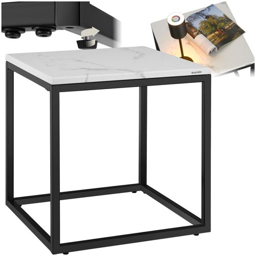 4061173273369 - tectake® Marmor-Beistelltisch quadratisch solides Stahlgestell mit höhenverstellbaren Kunststofffüßen 4061173273369 - tectake® Marmor-Beistelltisch quadratisch solides Stahlgestell mit höhenverstellbaren Kunststofffüßen
