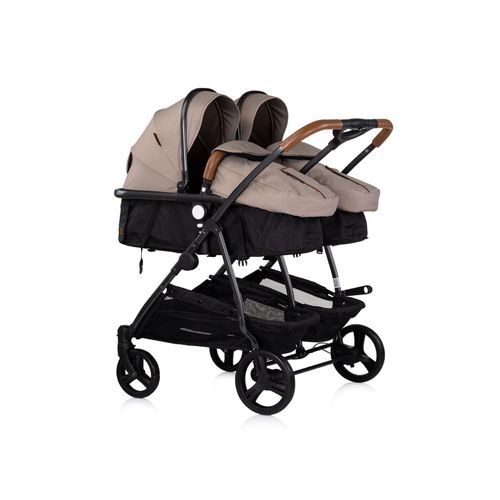 3800931062897 - Geschwisterkinderwagen Duo Smart klappbar umbaubar verstellbar Fußsack braun schwarz