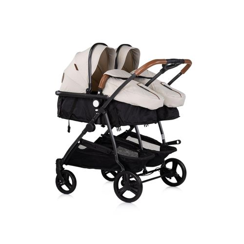 3800931062910 - Geschwisterkinderwagen Duo Smart klappbar umbaubar verstellbar Fußsack creme