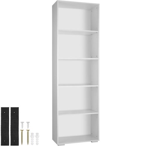 4061173115546 - tectake® Bücherregal MDF bodenschonende Kunststofffüße 60 x 30 x 190 cm