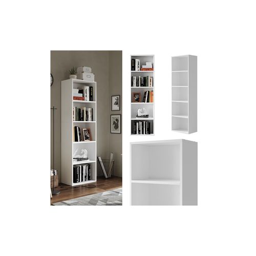 4066731445097 - Bücherregal Bob Weiß 40 x 132 cm mit 5 Fächern Vicco 4066731445097 - Bücherregal Bob Weiß 40 x 132 cm mit 5 Fächern Vicco