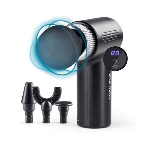 4067522045045 - Massagegerät Mini-Gun 5-tlg 74V schwarz silber 4067522045045 - Massagegerät Mini-Gun 5-tlg 74V schwarz silber