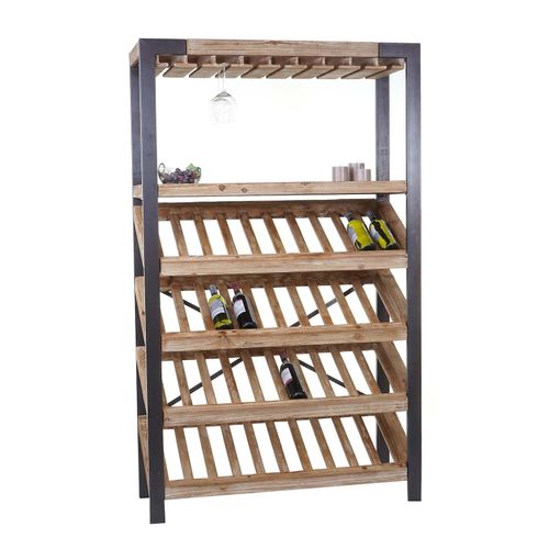 4057651266183 - Weinregal MCW-D60 Flaschenregal Flaschenhalter Barschrank Weinständer für 40 Flaschen Massivholz FSC 189x114x39cm