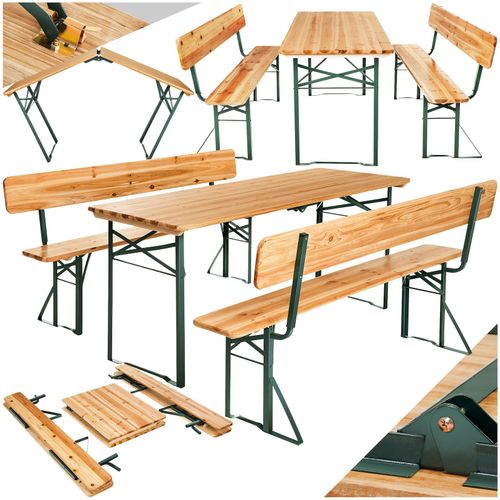 4061173277770 - tectake® Bierzeltgarnitur 3-teilig klappbar abnehmbare Rückenlehnen beschichtetes Stahlgestell mit soliden Scharnieren robustes Tannenholz mit Schutzlackierung 4061173277770 - tectake® Bierzeltgarnitur 3-teilig klappbar abnehmbare Rückenlehnen beschichtetes Stahlgestell mit soliden Scharnieren robustes Tannenholz mit Schutzlackierung