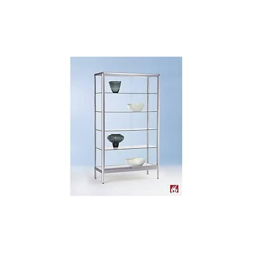 4260222862282 - Standvitrine BST Brandschutzklasse B1 5 Fächer abschließbare Schiebetüren B 730 x T 500 x H 1950 mm Aluminium Glas silber 4260222862282 - Standvitrine BST Brandschutzklasse B1 5 Fächer abschließbare Schiebetüren B 730 x T 500 x H 1950 mm Aluminium Glas silber