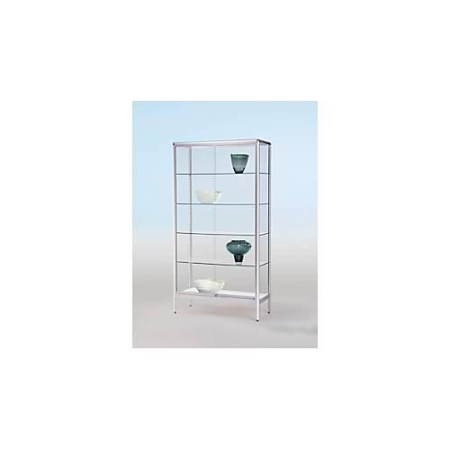 4260222862268 - Standvitrine BST Brandschutzklasse B1 5 Fächer abschließbare Schiebetüren B 480 x T 500 x H 1950 mm Aluminium Glas silber 4260222862268 - Standvitrine BST Brandschutzklasse B1 5 Fächer abschließbare Schiebetüren B 480 x T 500 x H 1950 mm Aluminium Glas silber