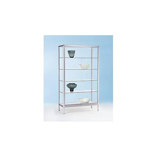 4260222862275 - Standvitrine BST Brandschutzklasse B1 5 Fächer abschließbare Schiebetüren B 580 x T 500 x H 1950 mm Aluminium Glas silber 4260222862275 - Standvitrine BST Brandschutzklasse B1 5 Fächer abschließbare Schiebetüren B 580 x T 500 x H 1950 mm Aluminium Glas silber