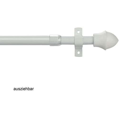 4016318020100 - Cafehausstange Gardinenstange Scheibenstange Klassik ø 12 mm 135 cm bis 225 cm ausziehbar weiß