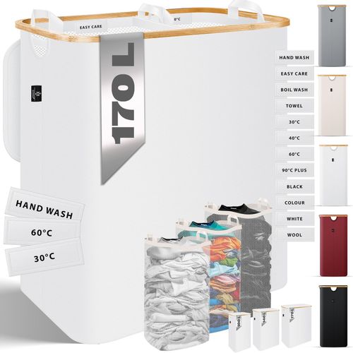 4255598322737 - KESSER® Wäschekorb mit Deckel faltbar Wäschebox Wäschetruhe Wäschetonne Wäschesammler mit herausnehmbaren Wäschesäcke Laundry Baskets Wäschesortierter inkl Waschhinweisen 4255598322737 - KESSER® Wäschekorb mit Deckel faltbar Wäschebox Wäschetruhe Wäschetonne Wäschesammler mit herausnehmbaren Wäschesäcke Laundry Baskets Wäschesortierter inkl Waschhinweisen