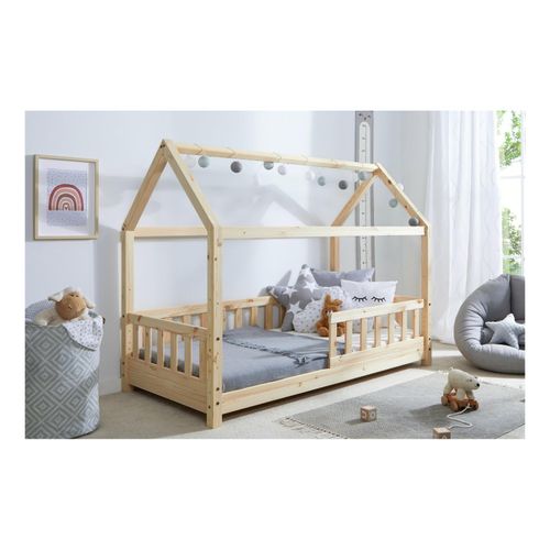 4251105968894 - TiCAA TiCAA Kinderbett Hausbett Kay 90x200 cm 100x200 cm 120x200 cm 140x200 für Jungen & Mädchen inkl Rolllattenrost Rausfallschutz variabel Montessori Bett weiß aus Kiefer Massivholz 4251105968894 - TiCAA TiCAA Kinderbett Hausbett Kay 90x200 cm 100x200 cm 120x200 cm 140x200 für Jungen & Mädchen inkl Rolllattenrost Rausfallschutz variabel Montessori Bett weiß aus Kiefer Massivholz