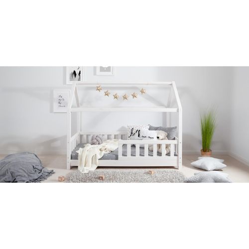4251105963233 - TiCAA Kinderbett Hausbett Kay 80x160 Kiefer weiß