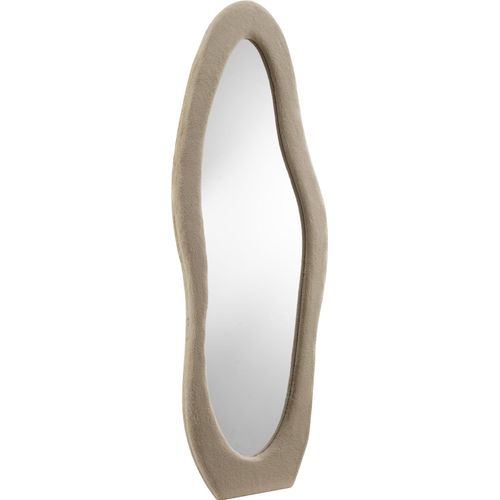 4251744817362 - Ganzkörperspiegel SALESFEVER Spiegel Gr B H T 60 cm x 160 cm x 35 cm mit wellenförmigem Rahmen organische Form beige (champagner) Rahmen wellenförmig aus Kunstfell