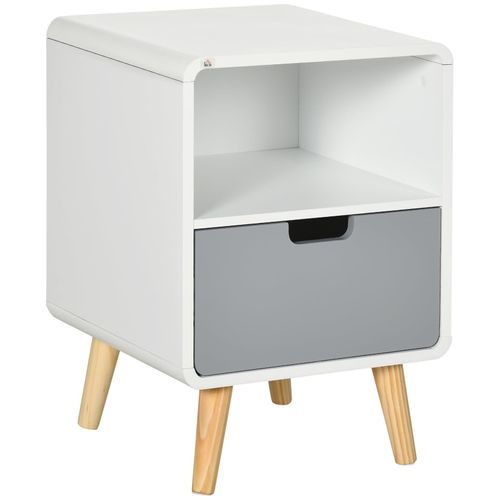 4255633552112 - Homcom - Nachttisch Nachtschrank mit Schublade Nachtkommode mit Offenem Fach Beistelltisch für Schlafzimmer Wohnzimmer Weiß 40 x 38 x 58 cm 4255633552112 - Homcom - Nachttisch Nachtschrank mit Schublade Nachtkommode mit Offenem Fach Beistelltisch für Schlafzimmer Wohnzimmer Weiß 40 x 38 x 58 cm