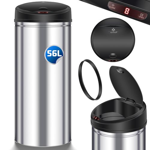 4260598874018 - Automatik Sensor Mülleimer Abfalleimer Abfall edelstahl Papierkorb 56 Liter silber - Silber - Kesser 4260598874018 - Automatik Sensor Mülleimer Abfalleimer Abfall edelstahl Papierkorb 56 Liter silber - Silber - Kesser