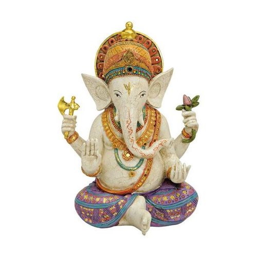 4007698161002 - Xxxl Ganesha Lila Weiß Gold Kunststoff Elefant Elefant 30x40x16 cm sitzend zum Stellen handgemalt Dekoration Skulpturen & 4007698161002 - Xxxl Ganesha Lila Weiß Gold Kunststoff Elefant Elefant 30x40x16 cm sitzend zum Stellen handgemalt Dekoration Skulpturen &