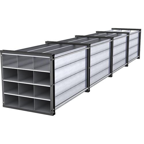 4251305418236 - eurokraft pro Wabenregal HxBxT 1000 x 1000 x 6000 mm 12 Wannen 3 x 4 Fächer