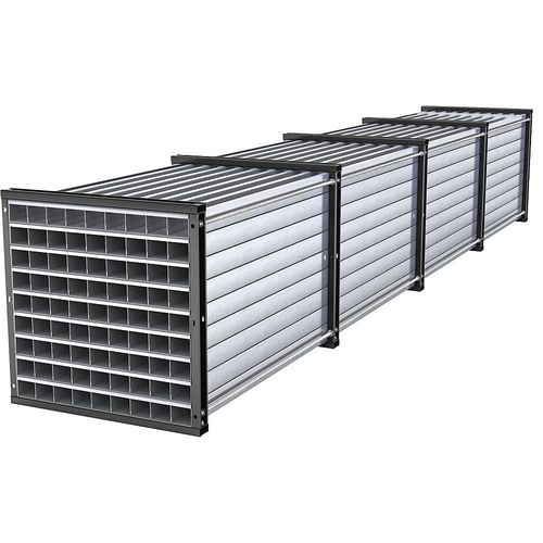 4251305418328 - eurokraft pro Wabenregal HxBxT 1000 x 1000 x 6000 mm 81 Wannen 9 x 9 Fächer