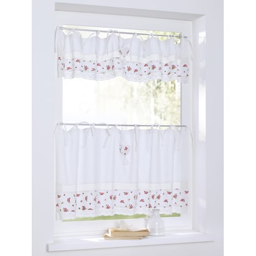 4016478154479 - Scheibengardine KUTTI Lavie Gardinen Gr 25 cm Bindebänder 120 cm bunt (rot grün weiß) Scheibengardinen blickdicht Kurzgardine Baumwolle Landhaus romantisch Herz Spitze Volant 4016478154479 - Scheibengardine KUTTI Lavie Gardinen Gr 25 cm Bindebänder 120 cm bunt (rot grün weiß) Scheibengardinen blickdicht Kurzgardine Baumwolle Landhaus romantisch Herz Spitze Volant