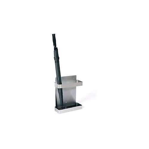 4050558000799 - Schirmständer Elly für die hängende Wandmontage mit 2 Tropfschalen B 370 x T 140 x H 450 mm Edelstahl Kunststoff 4050558000799 - Schirmständer Elly für die hängende Wandmontage mit 2 Tropfschalen B 370 x T 140 x H 450 mm Edelstahl Kunststoff
