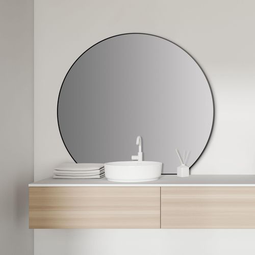 4250312121887 - Picasso Spiegel schwarz Ø 100 cm - mit hochwertigem Aluminiumrahmen für stilvolles Ambiente - Perfekter Badezimmerspiegel Rund der Eleganz und 4250312121887 - Picasso Spiegel schwarz Ø 100 cm - mit hochwertigem Aluminiumrahmen für stilvolles Ambiente - Perfekter Badezimmerspiegel Rund der Eleganz und