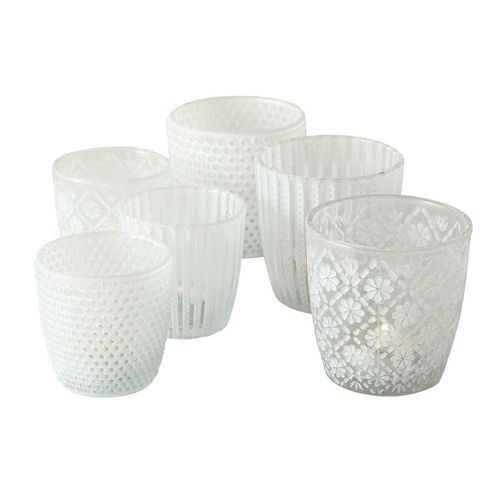 4020607649903 - Windlicht Patty 6er-Set H7-9 x ⌀7-9 cm Weiß 4020607649903 - Windlicht Patty 6er-Set H7-9 x ⌀7-9 cm Weiß