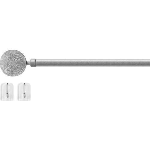4015161072021 - Scheibenstange Kreis Gardinenstangen Gr L 85 cm - 150 cm Ø 10 mm 1 läufig silberfarben Gardinenstangen ohne Bohren