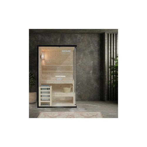 4058166243454 - Traditionelle Sauna - Shadow - Größe m - 120 x 120 x 190 cm - hochwertiges Fichtenholz inkl Ofen Saunazubehör i Dampfsauna Aufgusssauna Finnische
