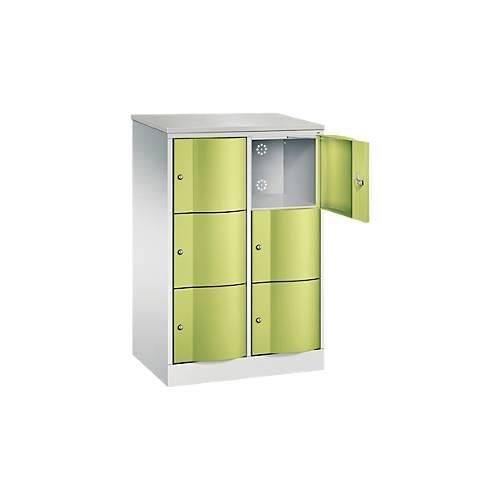 4063332224038 - Schließfachschrank Resisto 2 Abteile 6 Fächer B 772 x T 540 x H 1255 mm Lichtgrau Clowngrün 4063332224038 - Schließfachschrank Resisto 2 Abteile 6 Fächer B 772 x T 540 x H 1255 mm Lichtgrau Clowngrün