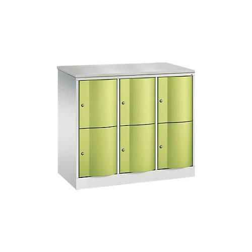 4064615389413 - Schließfachschrank Resisto 3 Abteile 6 Fächer B 1148 x T 540 x H 1077 mm Lichtgrau Clowngrün 4064615389413 - Schließfachschrank Resisto 3 Abteile 6 Fächer B 1148 x T 540 x H 1077 mm Lichtgrau Clowngrün