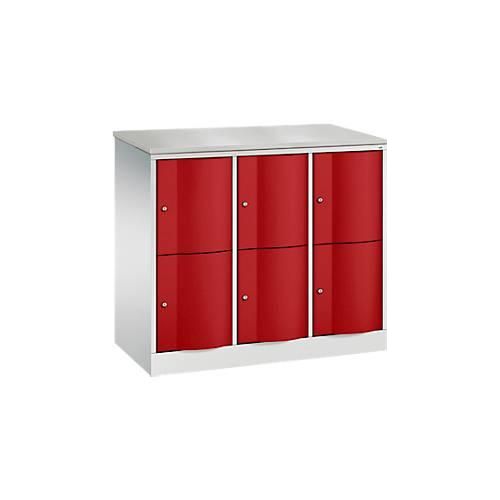 4064615084523 - Schließfachschrank Resisto 3 Abteile 6 Fächer B 1148 x T 540 x H 1077 mm Lichtgrau Clowngrün 4064615084523 - Schließfachschrank Resisto 3 Abteile 6 Fächer B 1148 x T 540 x H 1077 mm Lichtgrau Clowngrün