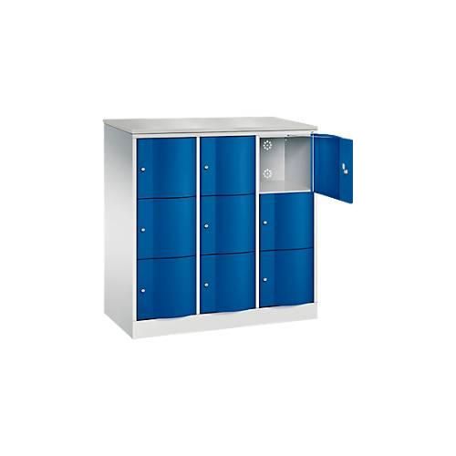 4064615330729 - Schließfachschrank Resisto 3 Abteile 9 Fächer B 1148 x T 540 x H 1255 mm Lichtgrau Enzianblau 4064615330729 - Schließfachschrank Resisto 3 Abteile 9 Fächer B 1148 x T 540 x H 1255 mm Lichtgrau Enzianblau