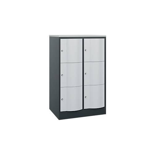 4066681282100 - Schließfachschrank Resisto 2 Abteile 6 Fächer B 772 x T 640 x H 1255 mm Lichtgrau Anthrazitgrau 4066681282100 - Schließfachschrank Resisto 2 Abteile 6 Fächer B 772 x T 640 x H 1255 mm Lichtgrau Anthrazitgrau