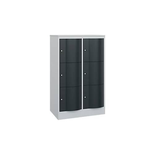 4064615391270 - Schließfachschrank Resisto 2 Abteile 6 Fächer B 772 x T 540 x H 1255 mm Lichtgrau Anthrazitgrau 4064615391270 - Schließfachschrank Resisto 2 Abteile 6 Fächer B 772 x T 540 x H 1255 mm Lichtgrau Anthrazitgrau