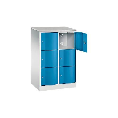 4064615391010 - Schließfachschrank Resisto 2 Abteile 6 Fächer B 772 x T 540 x H 1255 mm Lichtgrau Enzianblau 4064615391010 - Schließfachschrank Resisto 2 Abteile 6 Fächer B 772 x T 540 x H 1255 mm Lichtgrau Enzianblau