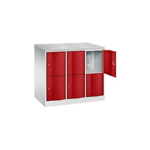 4064615389925 - Schließfachschrank Resisto 3 Abteile 6 Fächer B 1148 x T 640 x H 1077 mm Lichtgrau Clowngrün 4064615389925 - Schließfachschrank Resisto 3 Abteile 6 Fächer B 1148 x T 640 x H 1077 mm Lichtgrau Clowngrün