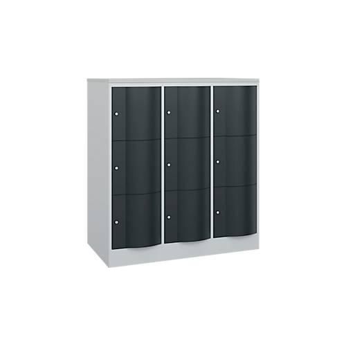 4066681282339 - Schließfachschrank Resisto 3 Abteile 9 Fächer B 1148 x T 640 x H 1255 mm Anthrazitgrau Lichtgrau 4066681282339 - Schließfachschrank Resisto 3 Abteile 9 Fächer B 1148 x T 640 x H 1255 mm Anthrazitgrau Lichtgrau