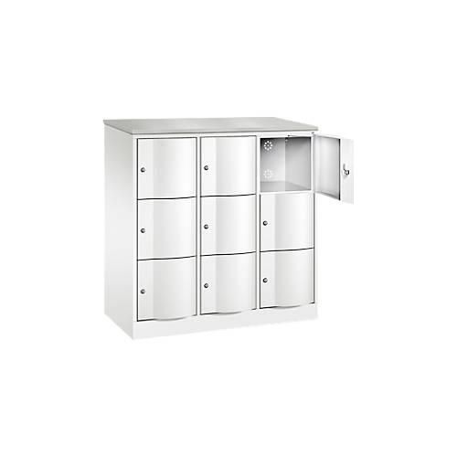 4064615392611 - Schließfachschrank Resisto 3 Abteile 9 Fächer B 1148 x T 540 x H 1255 mm Verkehrsweiß Verkehrsweiß 4064615392611 - Schließfachschrank Resisto 3 Abteile 9 Fächer B 1148 x T 540 x H 1255 mm Verkehrsweiß Verkehrsweiß