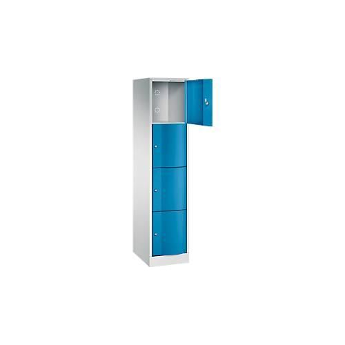 4052574951680 - C+P Schließfachschrank Resisto H1950xB396xT540 Korpus Lichtgrau Türen Rubinrot 1 Abteil 4 Fächer 4052574951680 - C+P Schließfachschrank Resisto H1950xB396xT540 Korpus Lichtgrau Türen Rubinrot 1 Abteil 4 Fächer
